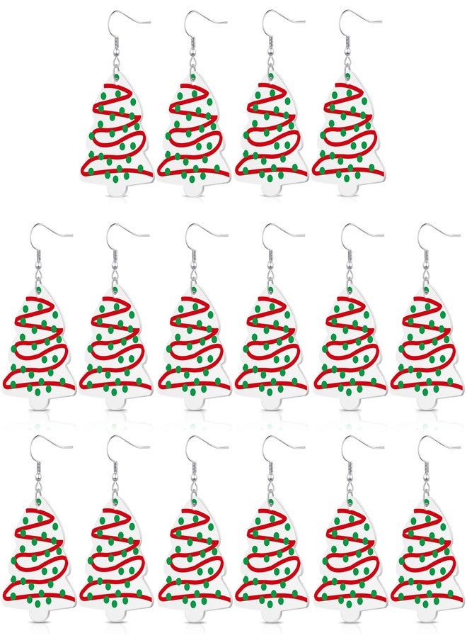 Remuuly 8 Pairs of Classic Christmas Tree Hook Style Dangle Earrings - Image 1